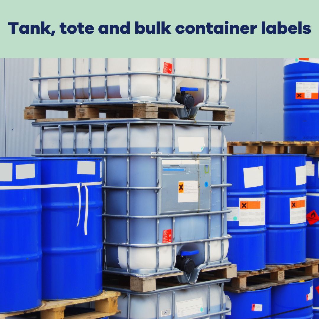 Labels for industrial chemical bulk containers